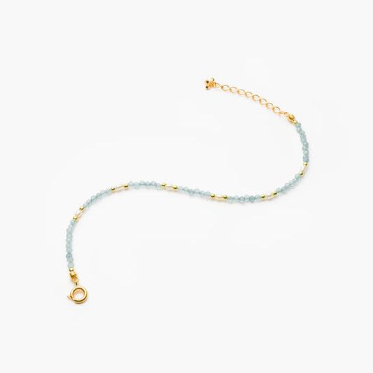 MARIHA Dream Dust Bracelet Oval Pearl x Aquamarine 18cm