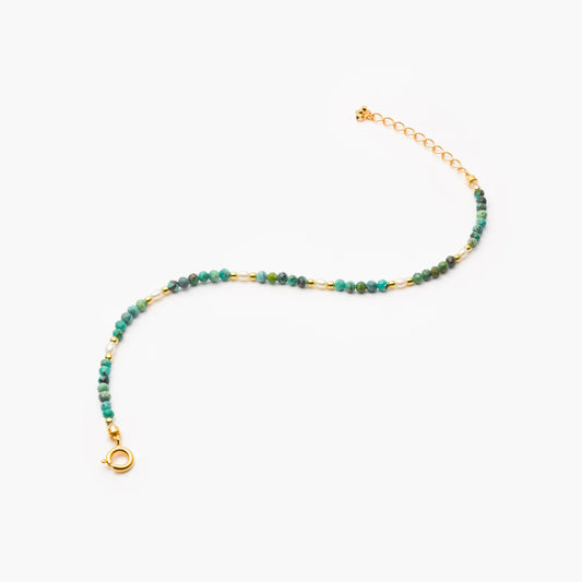 MARIHA Dream Dust Bracelet Oval Pearl x Turquoise 18cm