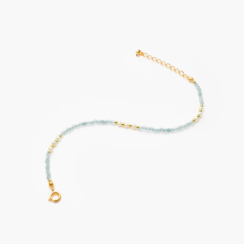 MARIHA Dream Dust Bracelet Pearl (3p) x Aquamarine 18cm