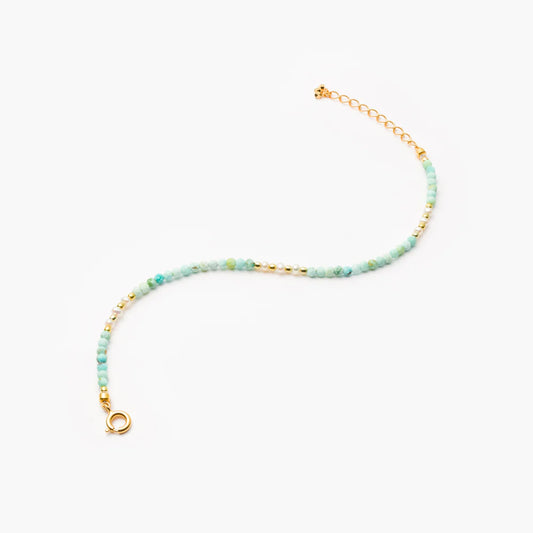MARIHA Dream Dust Bracelet Pearl (3p) x Turquoise 18cm