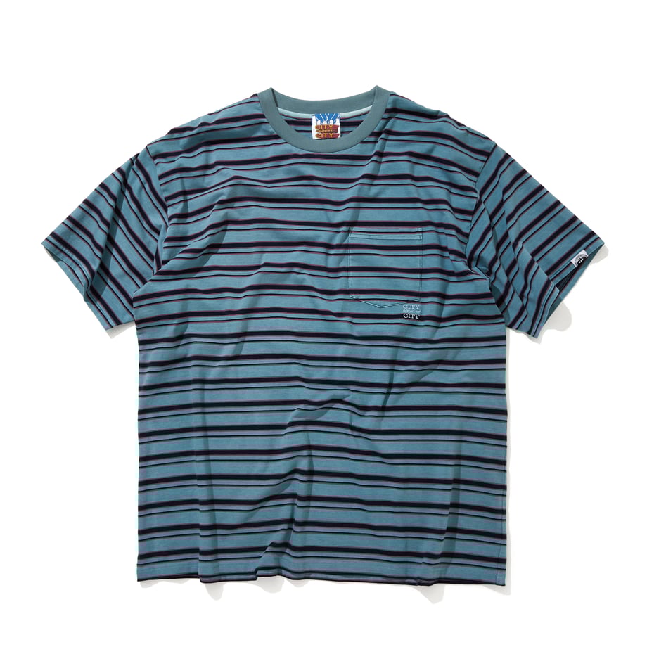 CITY COUNTRY CITY Embroidered Logo Overdye Boder Pocet T-shirt