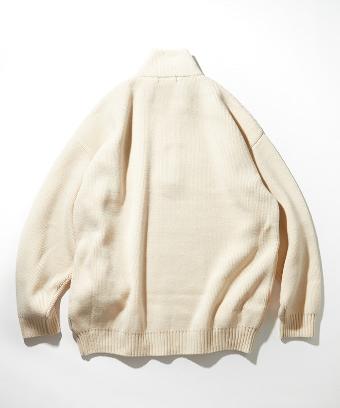 NAUTICA JAPAN Felt Patch Arch Logo Harfzip Sweater