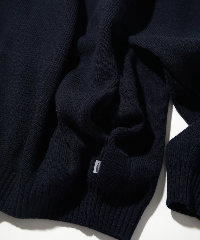 NAUTICA JAPAN Felt Patch Arch Logo Harfzip Sweater