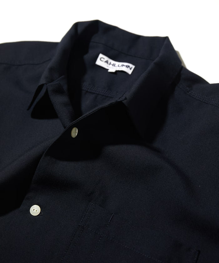 CAHLUMN Saxony Chain Stitch Open Collar Shirt