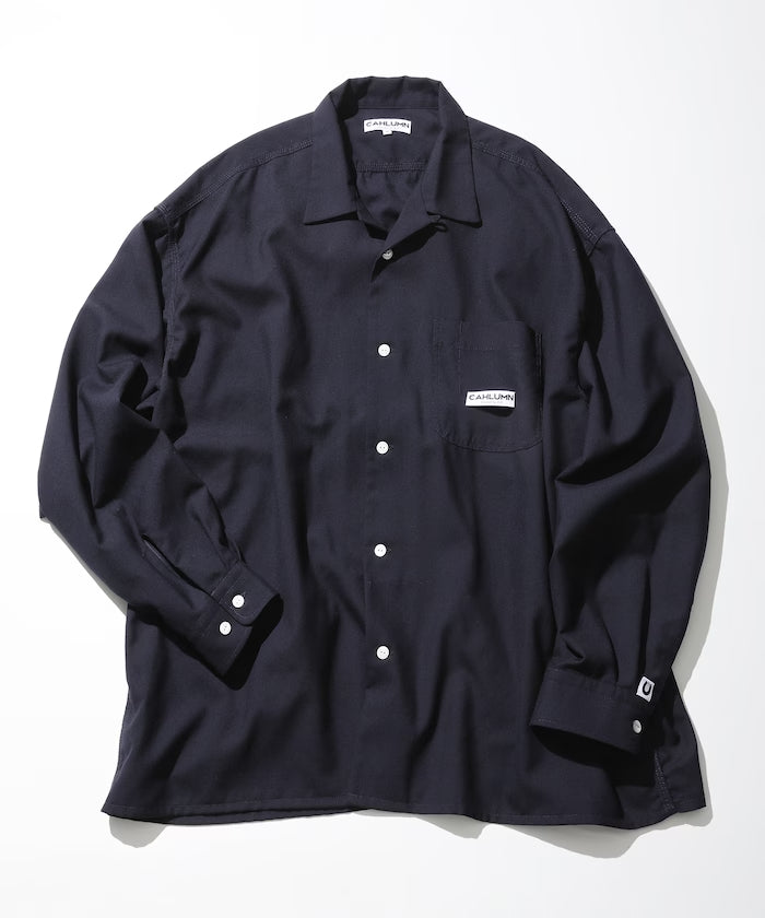 CAHLUMN Saxony Chain Stitch Open Collar Shirt