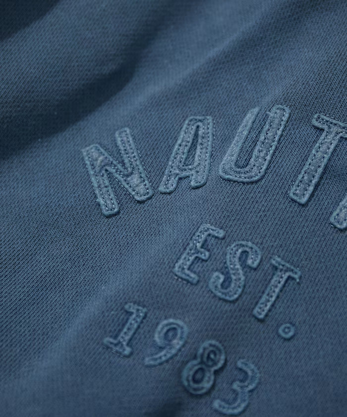 NAUTICA JAPAN Pigment Dyed Felt Patch Arch Logo Sweat Hoodie