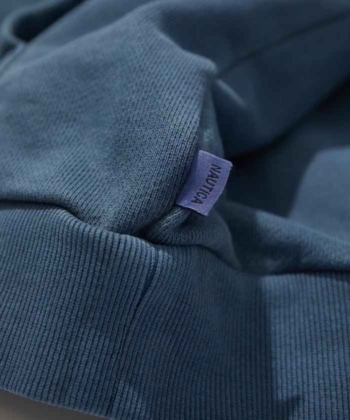 NAUTICA JAPAN Pigment Dyed Felt Patch Arch Logo Sweat Hoodie