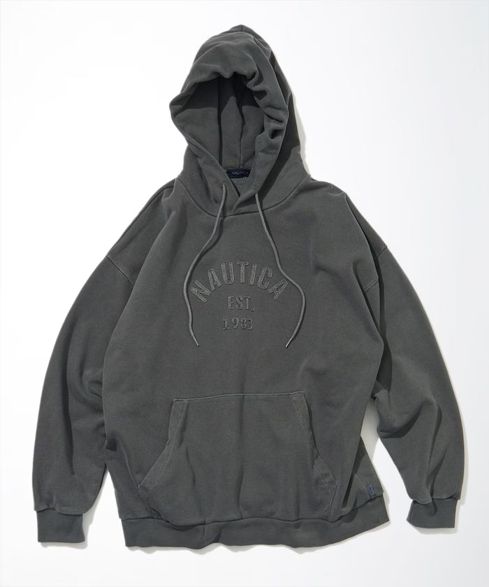 NAUTICA JAPAN Pigment Dyed Felt Patch Arch Logo Sweat Hoodie