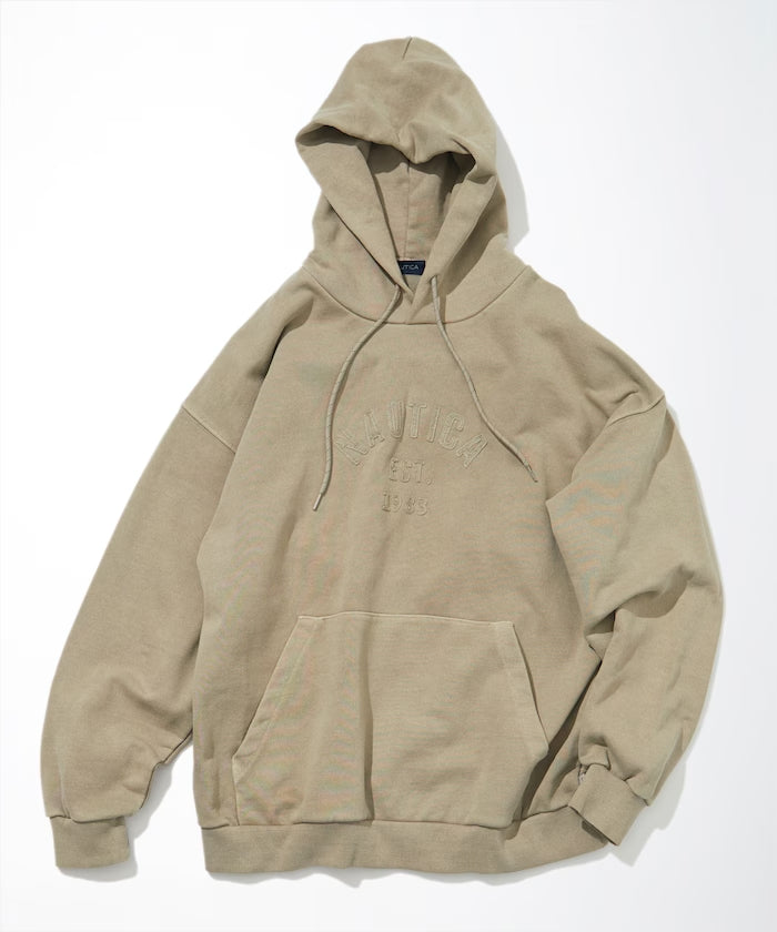 NAUTICA JAPAN Pigment Dyed Felt Patch Arch Logo Sweat Hoodie