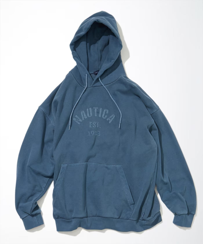 NAUTICA JAPAN Pigment Dyed Felt Patch Arch Logo Sweat Hoodie