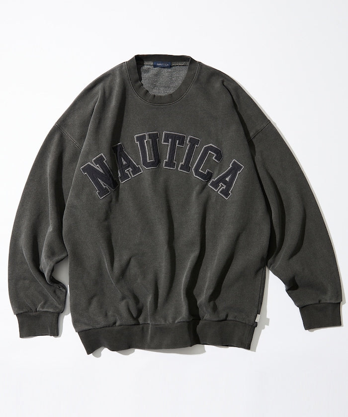 NAUTICA JAPAN Garments Pigment Dyed Arch Logo Crewneck Sweatshirt