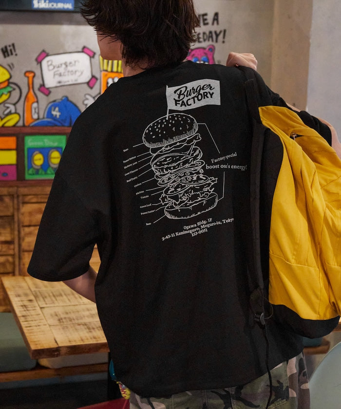 Burger Factory x FREAK'S STORE Burger Factory Special Big Silhouette Back Print Crew Neck T-shirt