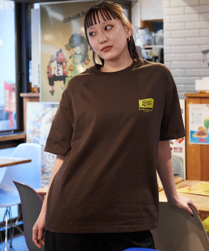 Burger Factory x FREAK'S STORE Burger Factory Special Big Silhouette Back Print Crew Neck T-shirt