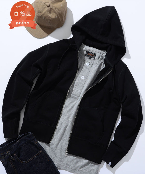 BEAMS PLUS x LOOPWHEELER Slim Zip Sweat Hoody