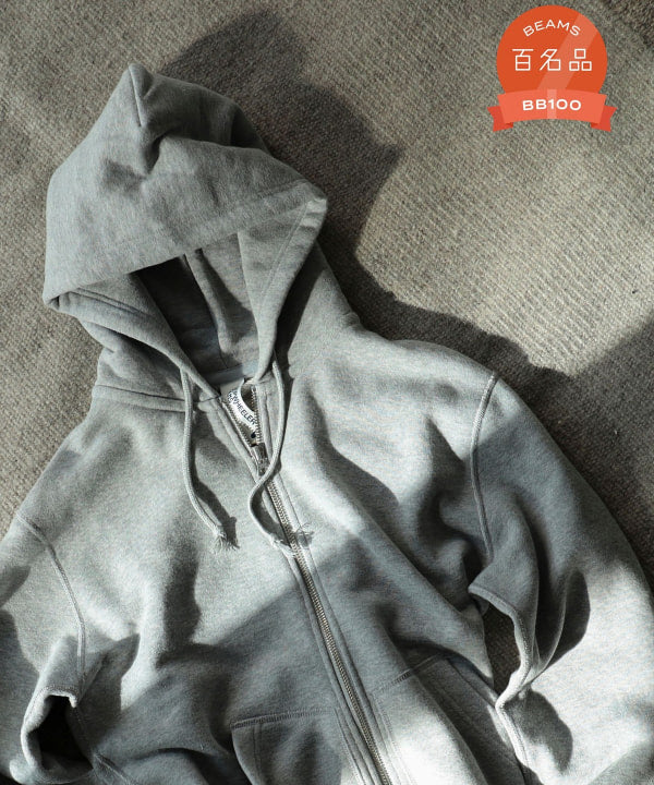 BEAMS PLUS x LOOPWHEELER Slim Zip Sweat Hoody