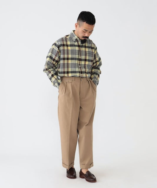 BEAMS PLUS 2 Pleats Trousers Twill