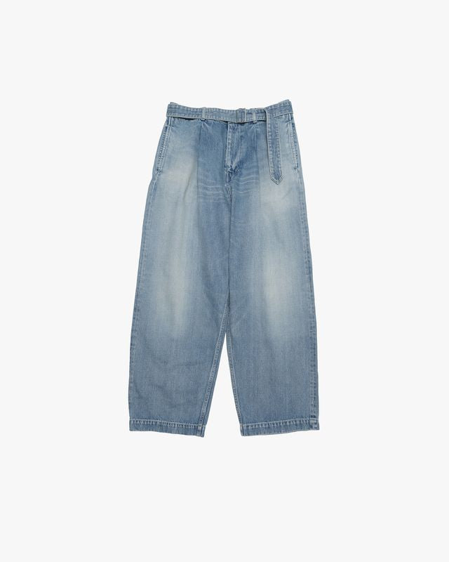 Graphpaper Selvage Denim Belted Pants - LIGHT FADE