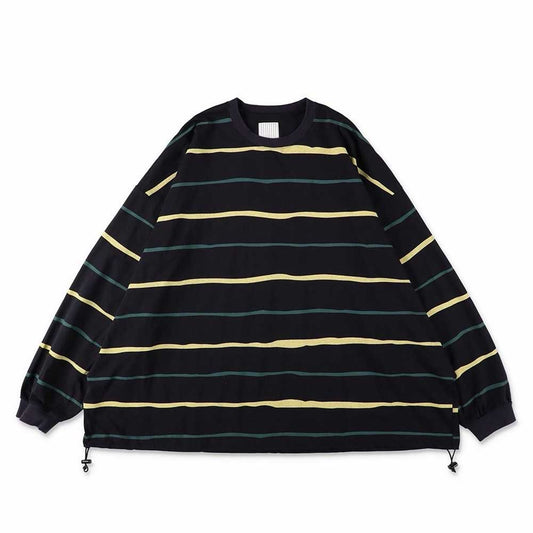 S.F.C (STRIPES FOR CREATIVE) SUPER BIG STRIPE LS TEE (W/DRAWSTRRINGS)