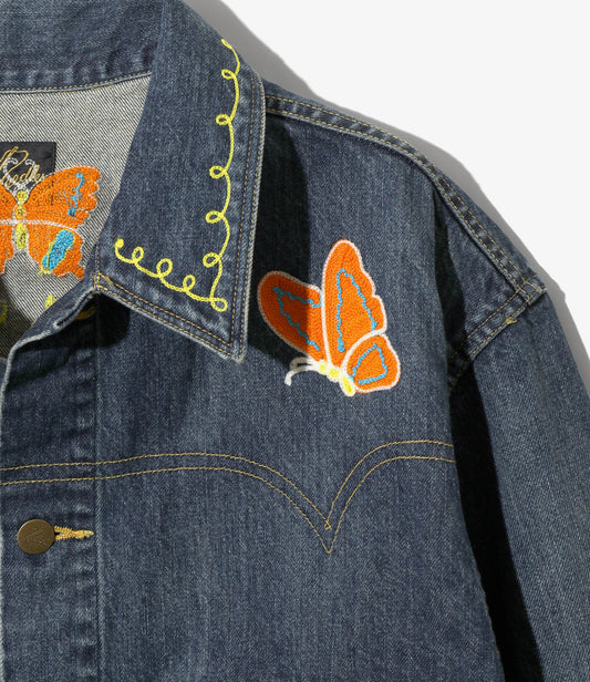 Needles Papillon Emb. Jean Jacket - 12oz Denim