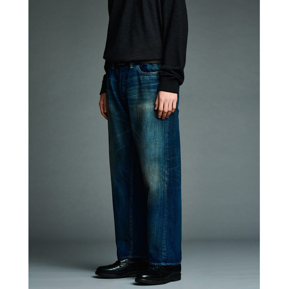 A.PRESSE Vintage Washed Straight Denim Pants