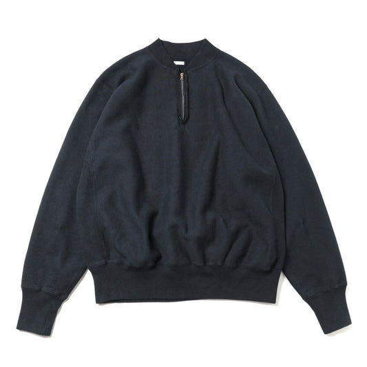 A.PRESSE Vintage Half Zip Rib Collar Sweatshirt
