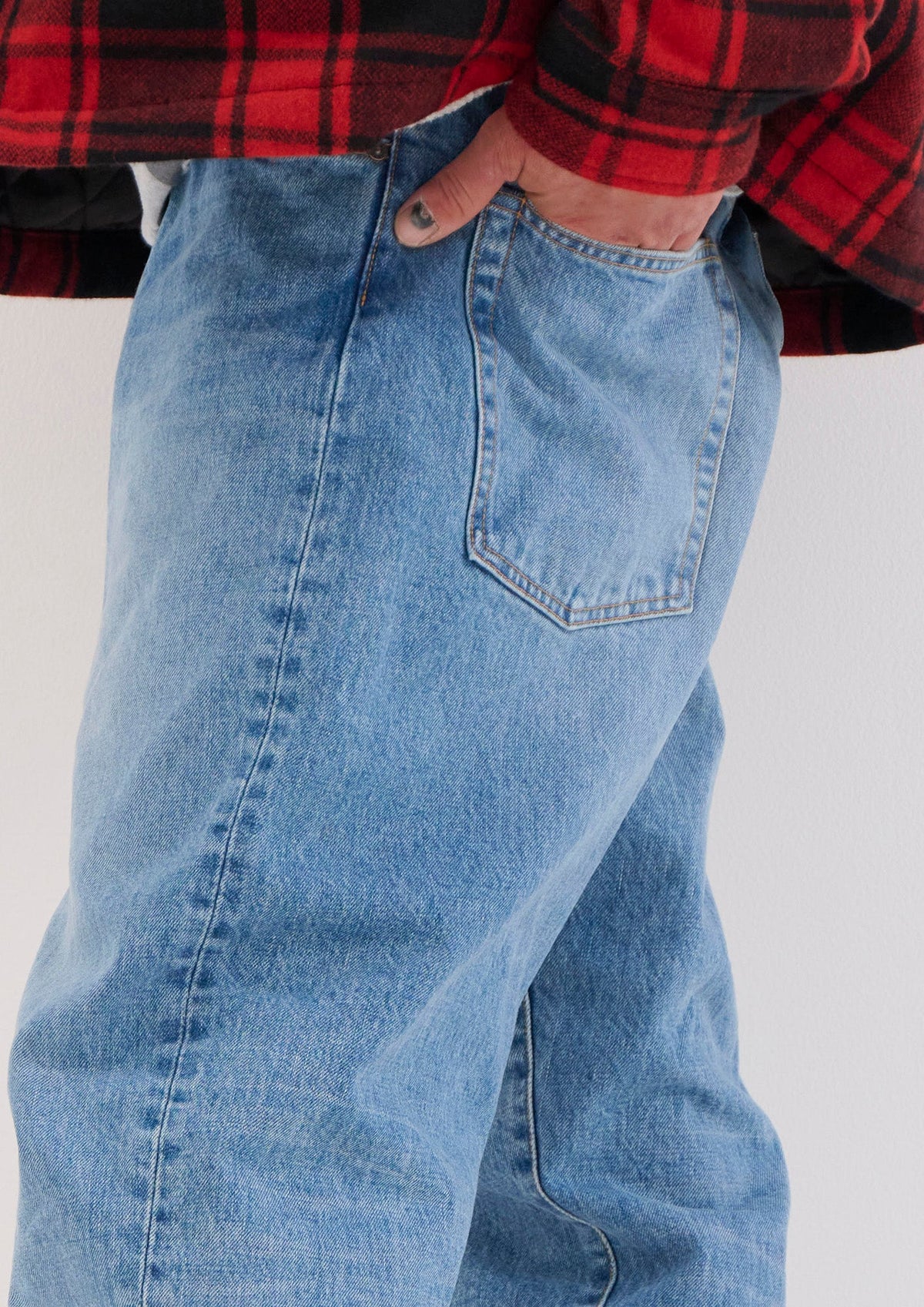 DESCENDANT 1995 DENIM TROUSERS BAGGY HARD WASH