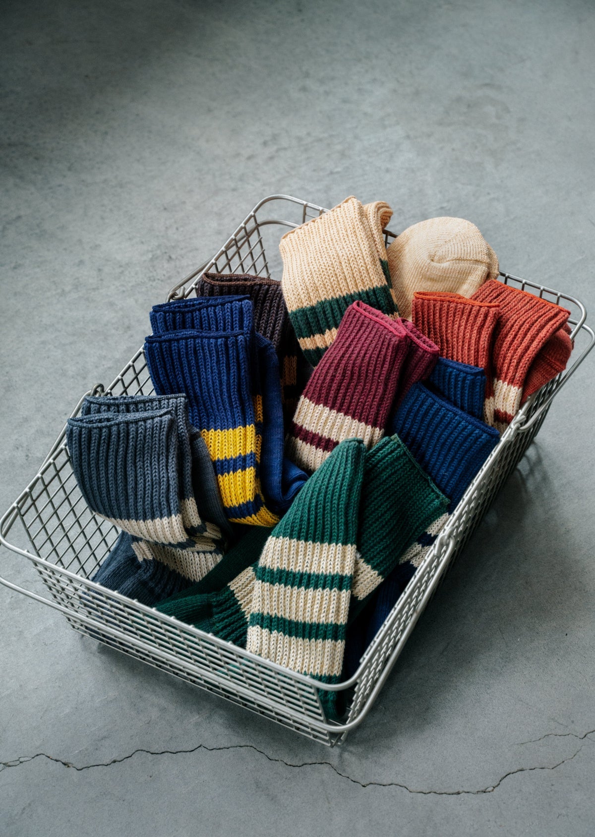 RoToTo COARSE RIBBED CREW SOCKS ”COLLEGE COLORS”