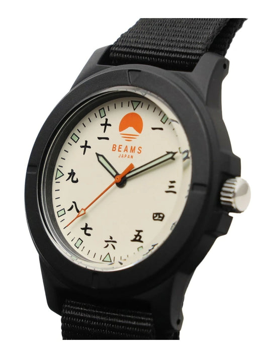 BEAMS JAPAN Original Kanji Watch - White / Black