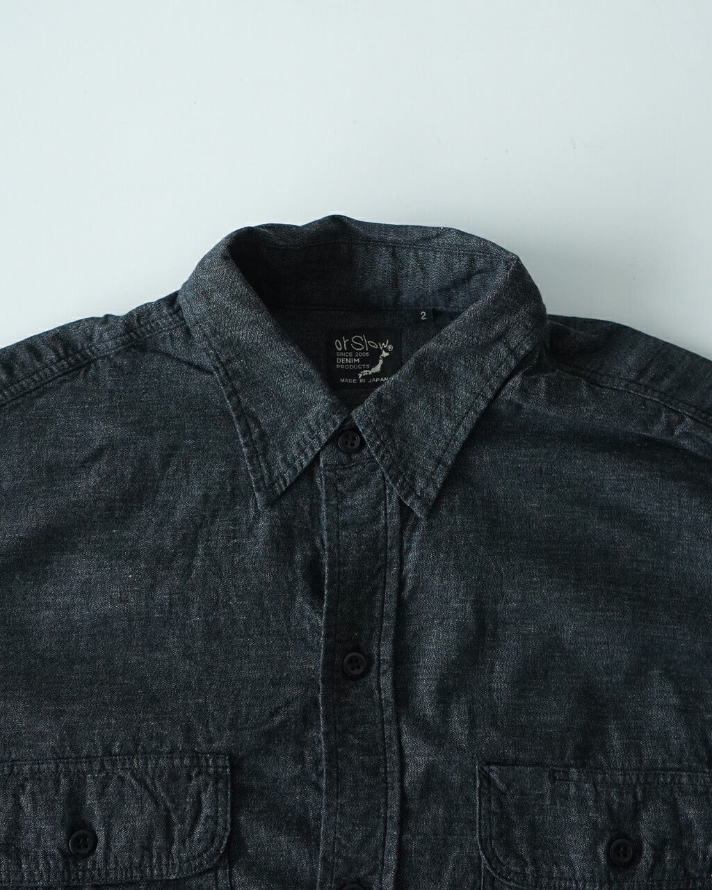 orSlow Black Chambray Work Shirt 5oz