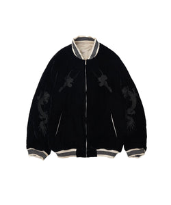 ssstein VINTAGE SATIN / VELVET REVERSIBLE ZIP JACKET
