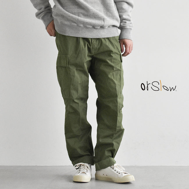 Orslow Vintage Fit 6-Pocket Cargo Pants Army Green 76 - Made in Japan, Pants