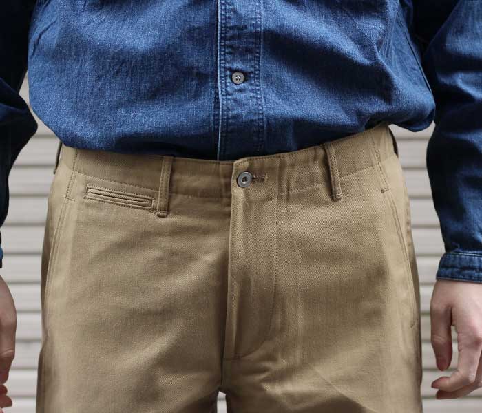 orSlow SLIM FIT ARMY TROUSERS CHINO (Khaki)
