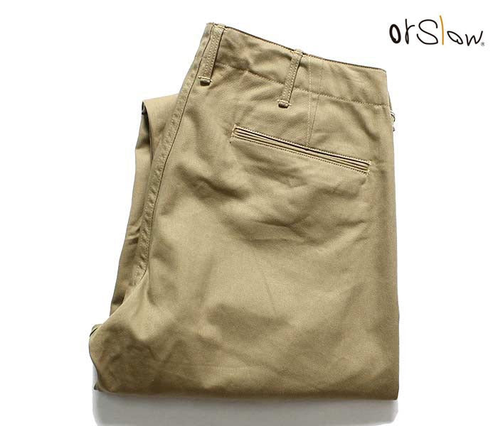 orSlow SLIM FIT ARMY TROUSERS CHINO (Khaki)