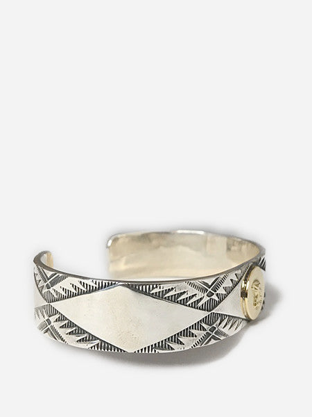 LARRY SMITH EAGLE HEAD BRACELET -18K GOLD ACCENT×RUG PATTERN-