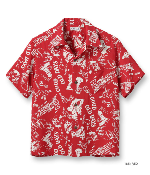 SUN SURF RAYON HAWAIIAN SHIRT “GOOD OLD DAYS”