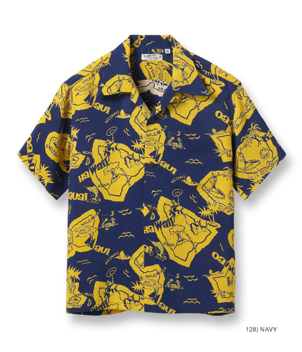 SUN SURF RAYON HAWAIIAN SHIRT “SHOWING HAWAIIAN ISLAND”