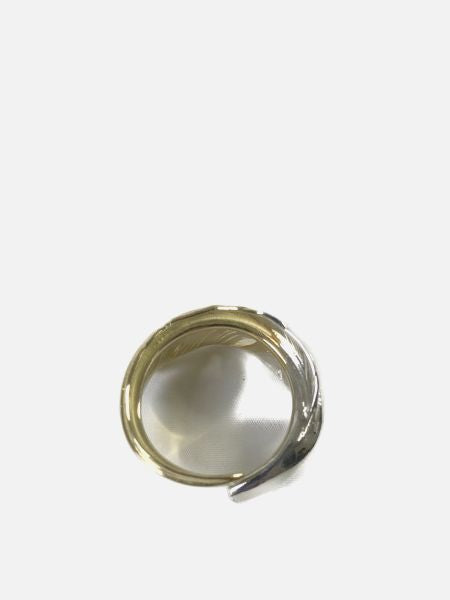 LARRY SMITH KAZEKIRI FEATHER RING -SILVER & 18K GOLD-