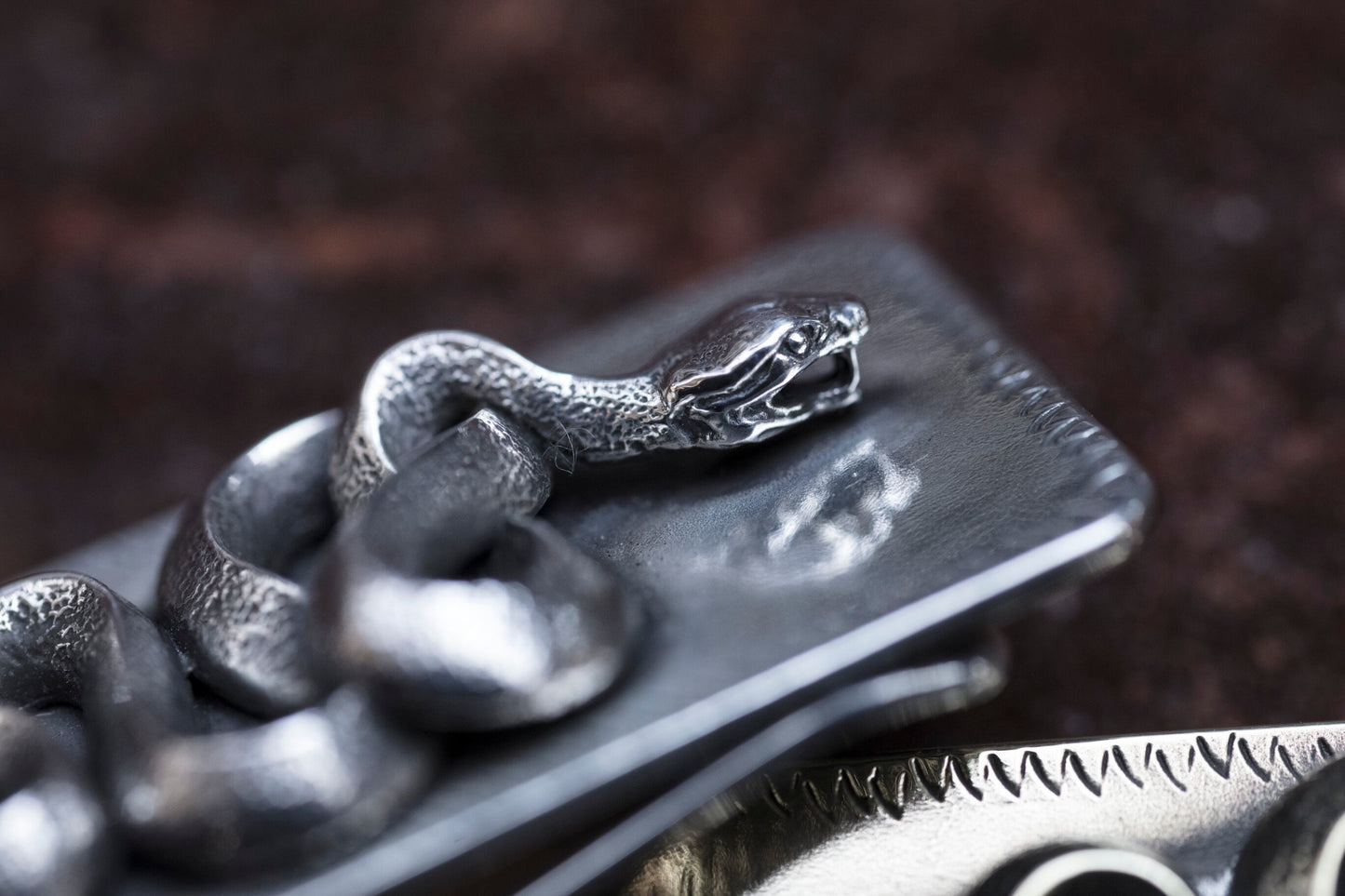 Peanuts&Co snake clip type walletchain silver