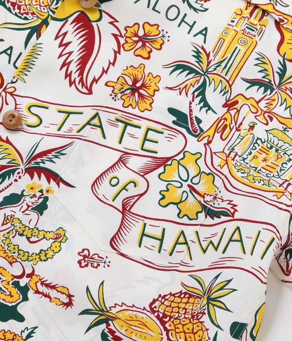 SUN SURF RAYON HAWAIIAN SHIRT “STATE OF HAWAII”