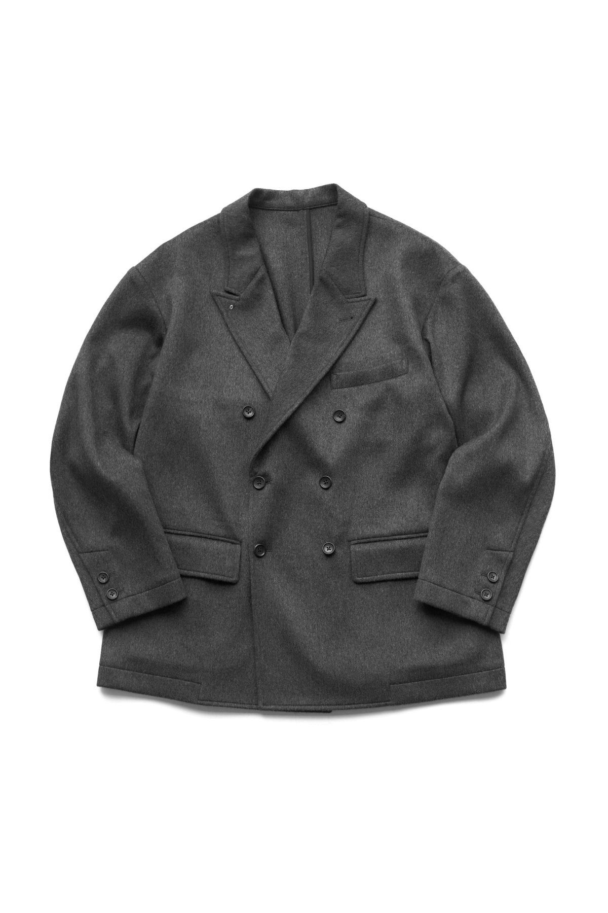 Porter Classic CASHMERE DE GAULLE DOUBLE TAILORED JACKET W/PLATINUM CHARM(BABY CASH)