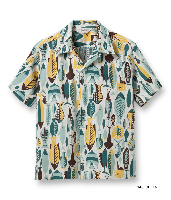 STAR OF HOLLYWOOD DOBBY COTTON OPEN SHIRT “FISH”