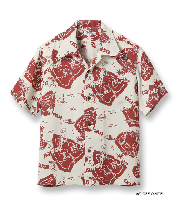 SUN SURF RAYON HAWAIIAN SHIRT “SHOWING HAWAIIAN ISLAND”
