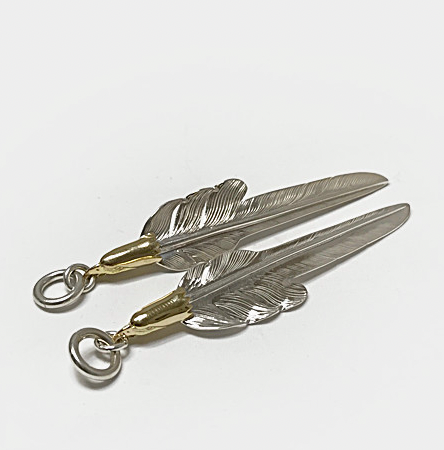 LARRY SMITH EAGLE HEAD KAZEKIRI FEATHER PENDANT No. 47 LARGE LARRY SMITH EAGLE HEAD KAZEKIRI FEATHER PENDANT No. 47 LARGE