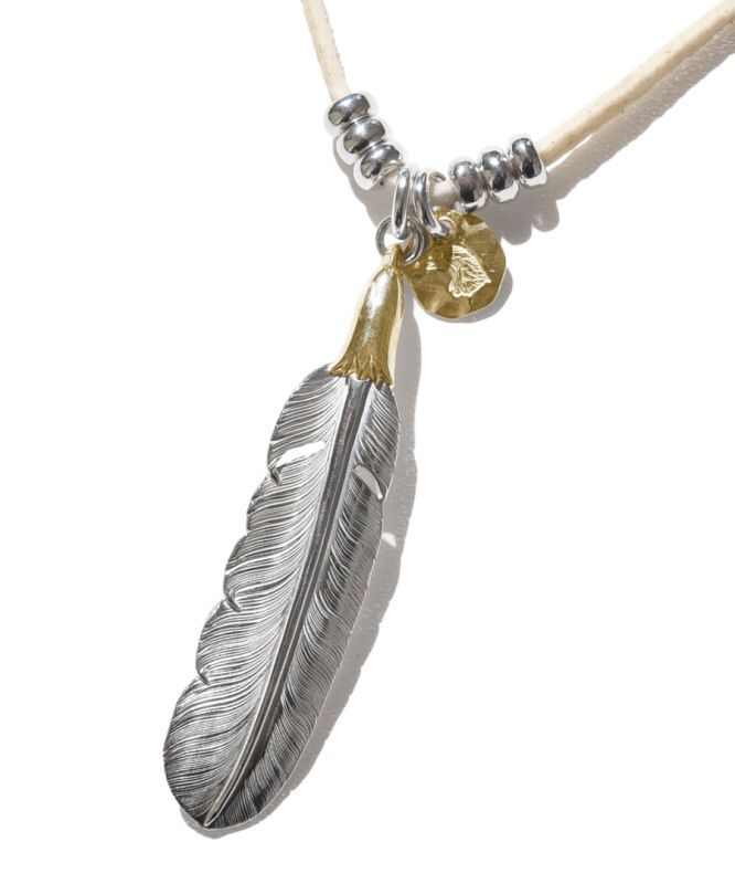 LARRY SMITH 18K GOLD EAGLE HEAD FEATHER Necklace No. 33 ...