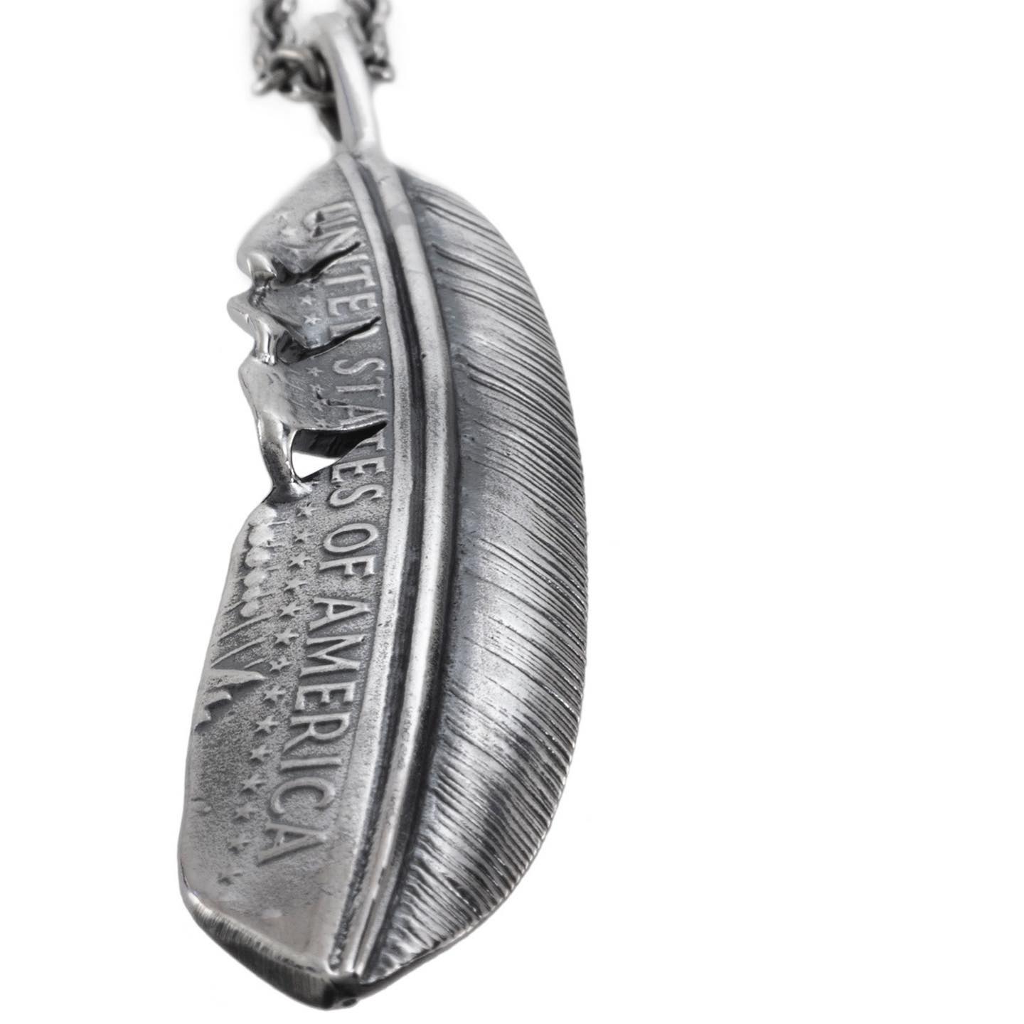 NORTH WORKS Large Coin Feather Necklace N-640