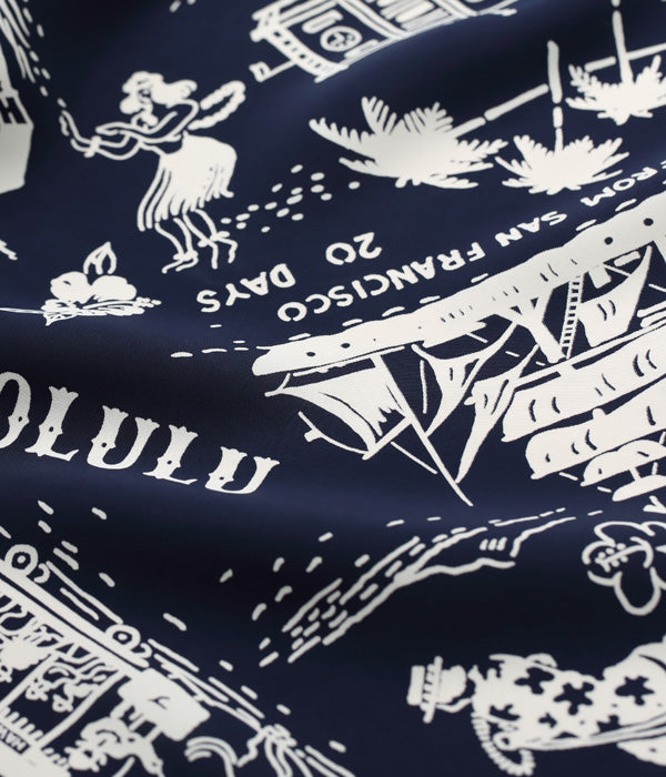 SUN SURF RAYON HAWAIIAN SHIRT “GOOD OLD DAYS”