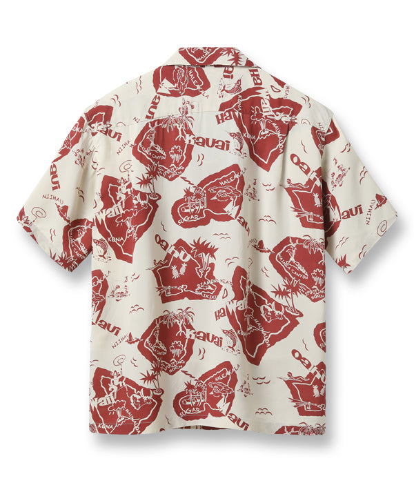 SUN SURF RAYON HAWAIIAN SHIRT “SHOWING HAWAIIAN ISLAND”