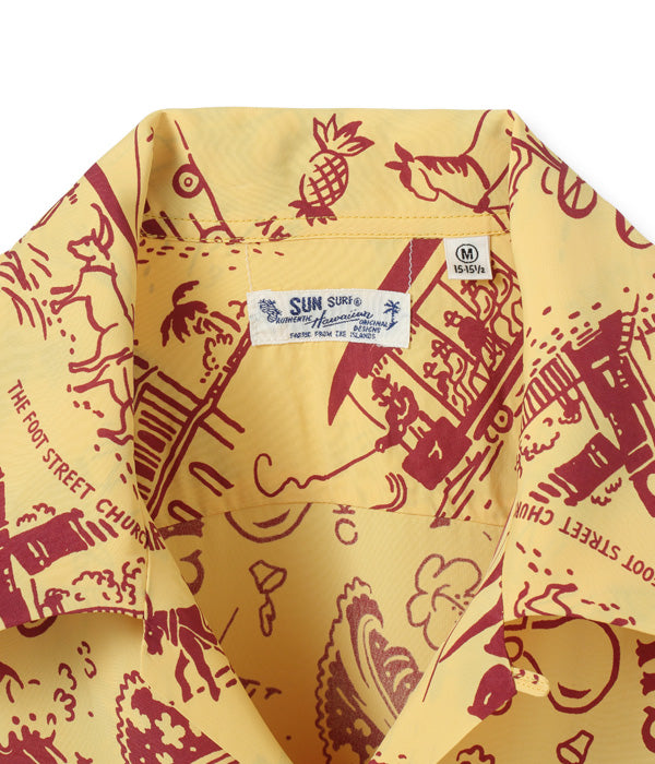 SUN SURF RAYON HAWAIIAN SHIRT “GOOD OLD DAYS”