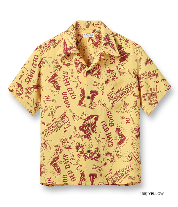 SUN SURF RAYON HAWAIIAN SHIRT “GOOD OLD DAYS”