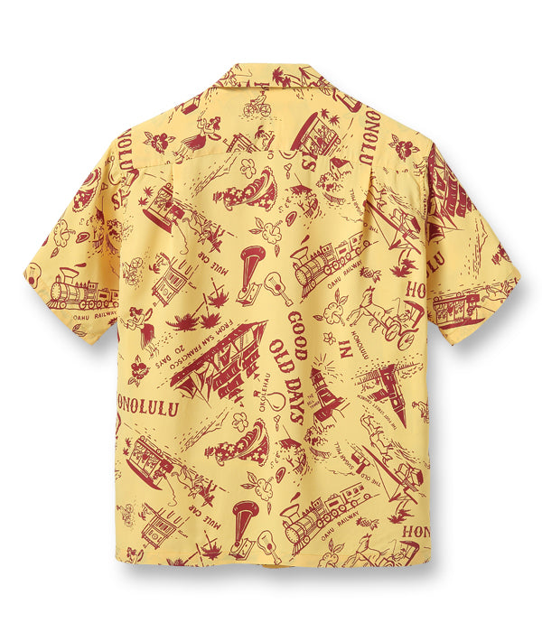 SUN SURF RAYON HAWAIIAN SHIRT “GOOD OLD DAYS”